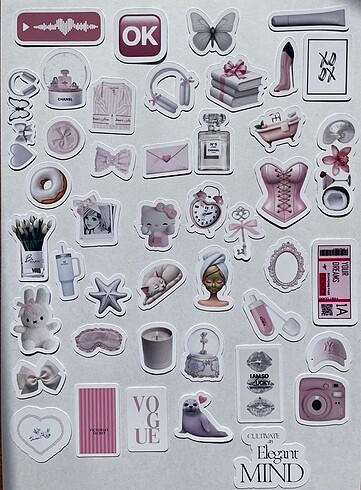 White Elegant sticker set
