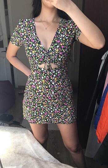Bershka Çiçekli Elbise