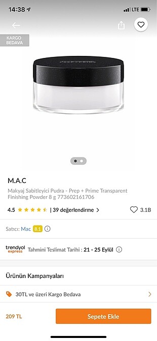 MAC transparan pudra