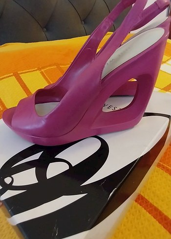 Pembe Platform Topuklu Kadın  Ayakkabısı - Görsel 3