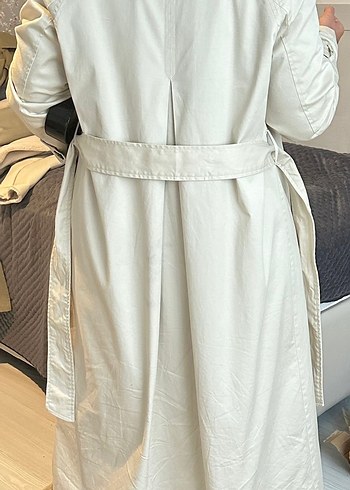 Bej Kuşaklı Uzun Kadın Trençkot - Görsel 2