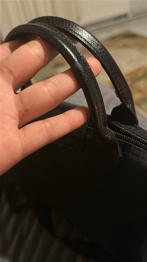 Longchamp Siyah Deri Yılan Desenli Kadın Çanta - Görsel 2