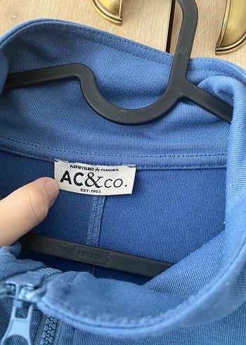 Altınyıldız Yarım Fermuarlı Mavi Yüksek Yaka Sweatshirt