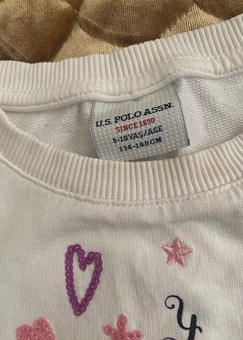 Beyaz Nakışlı Kız Sweatshirt