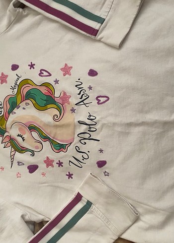 U.S Polo Assn. Beyaz Nakışlı Kız Sweatshirt