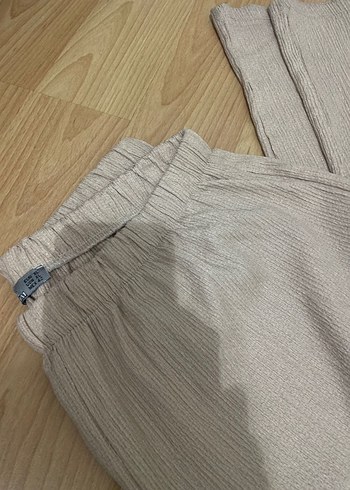 xl Beden Bej Düğmeli Kadın Takım