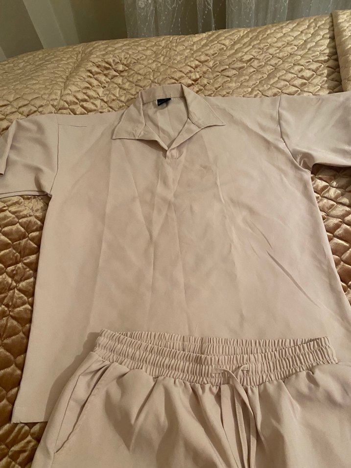 Oversize erkek takım bej renk - Görsel 5