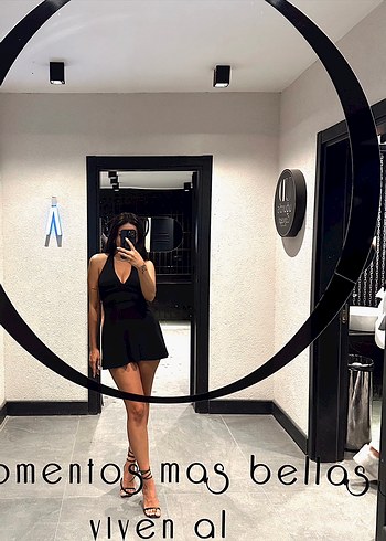 s Beden Siyah bershka mini elbise