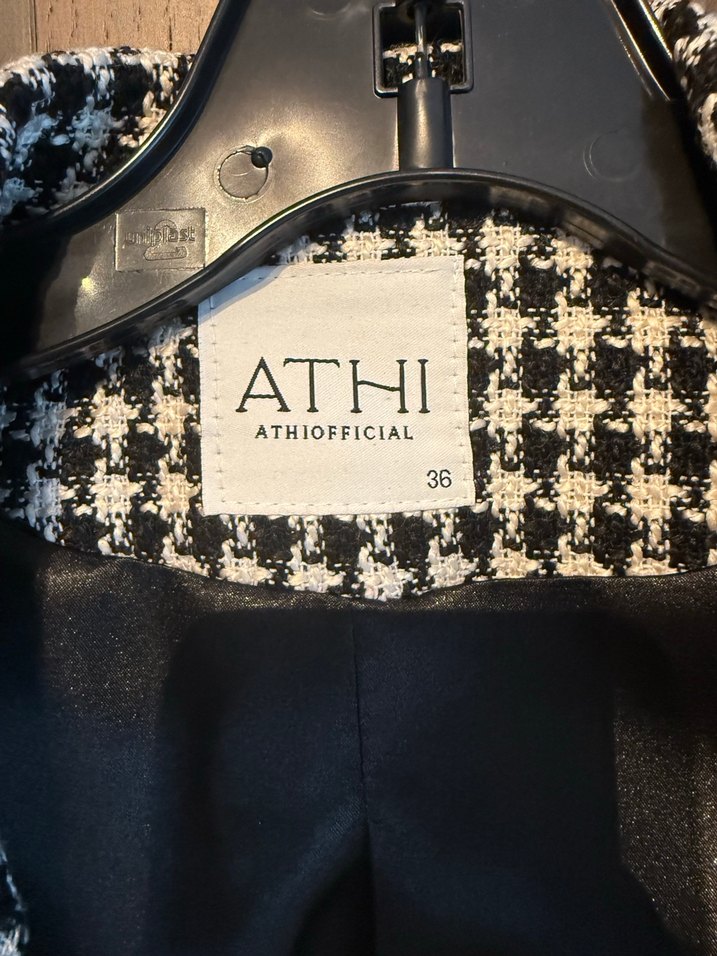 Kadın Siyah Ekoseli Midi Blazer - Görsel 4