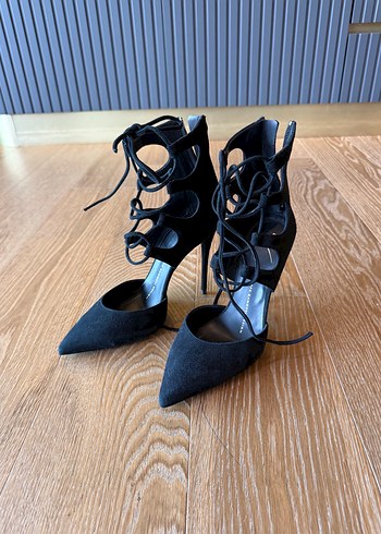 Giuseppe Zanotti Siyah Suet Stiletto Topuklu Ayakkabi