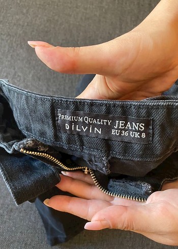 Kemerli Siyah  Kot Etek - Görsel 2