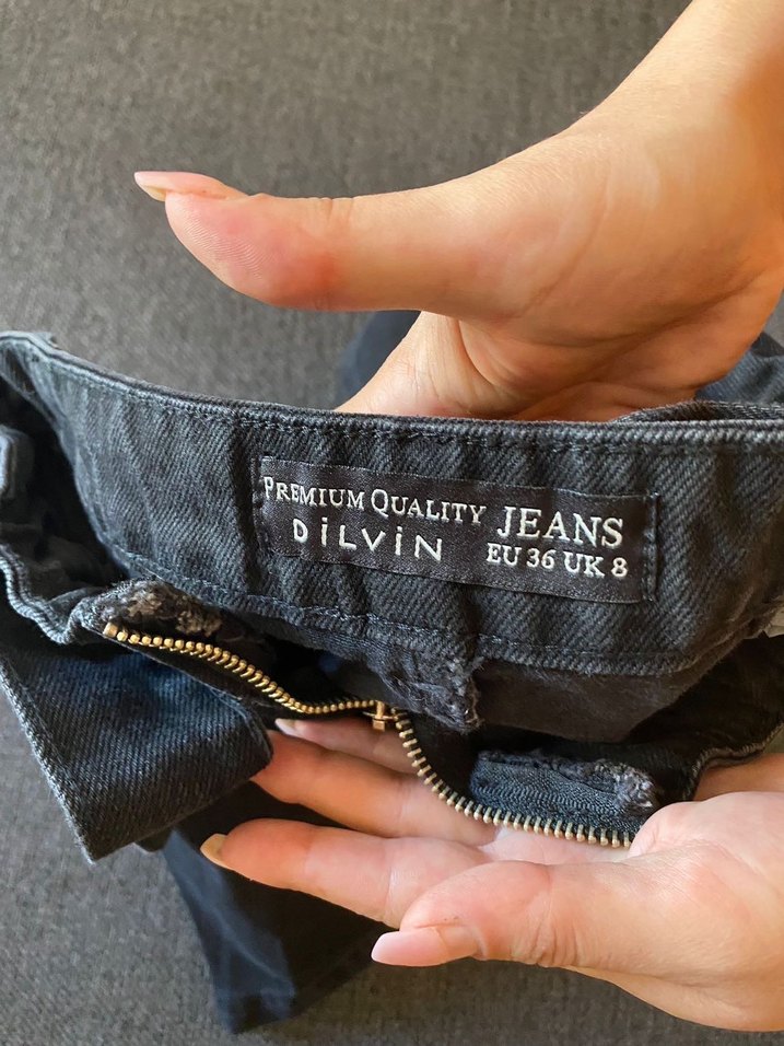 Kemerli Siyah  Kot Etek - Görsel 2