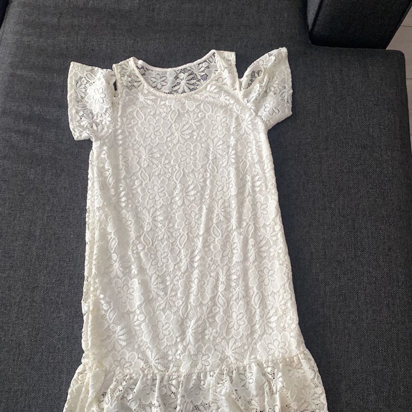 Dantel İşlemeli Beyaz Bohem Kadın elbise - Görsel 2