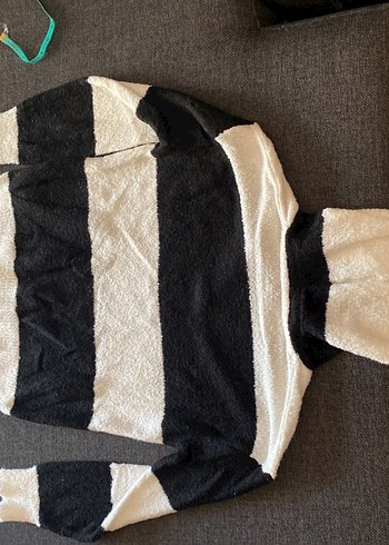 Koton Gri V Yaka Örgü Salaş Kadın Kazak - Görsel 3