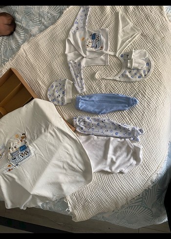 Bebek Yenidoğan Hastane Seti Pamuk Velcro - Görsel 3