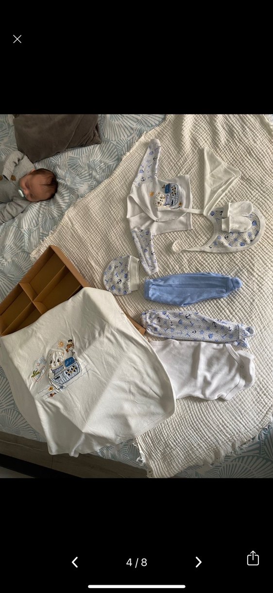 Bebek Yenidoğan Hastane Seti Pamuk Velcro - Görsel 4