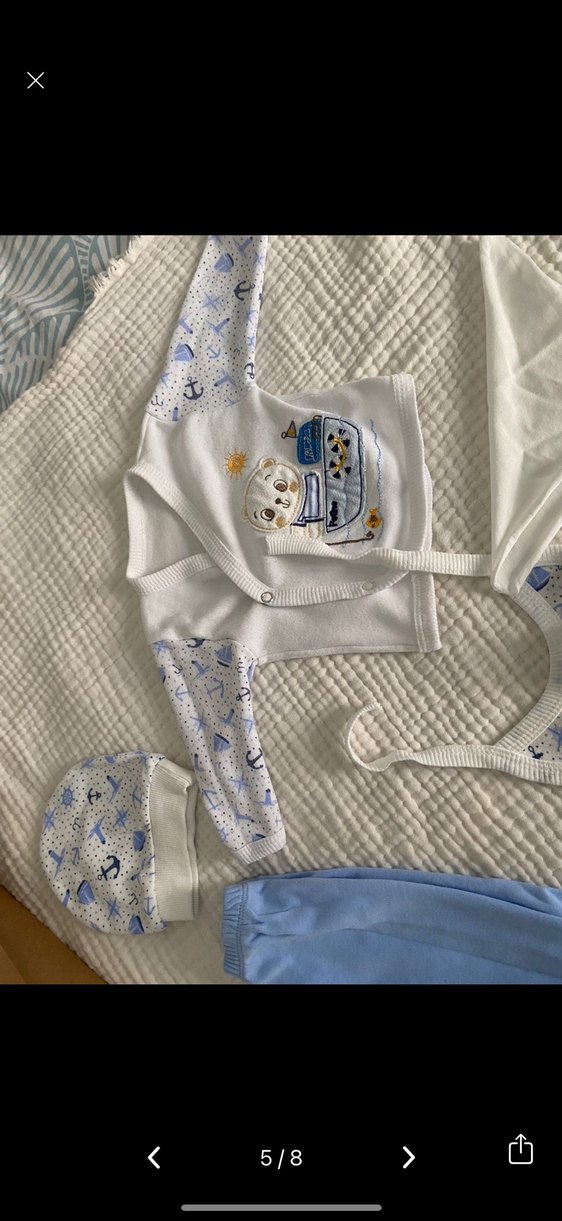 Bebek Yenidoğan Hastane Seti Pamuk Velcro - Görsel 5