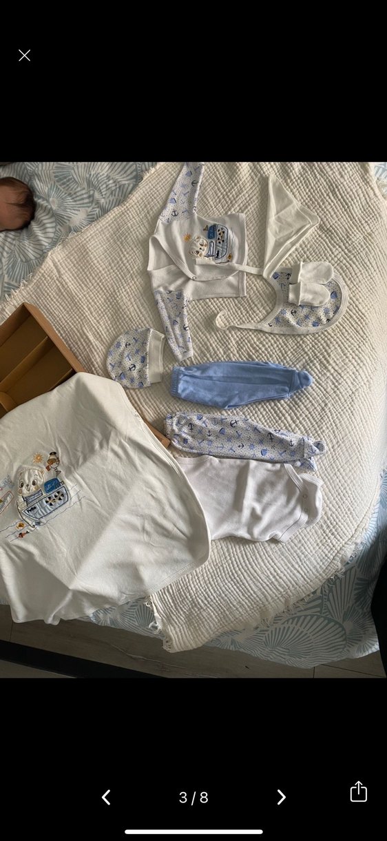 Bebek Yenidoğan Hastane Seti Pamuk Velcro - Görsel 3