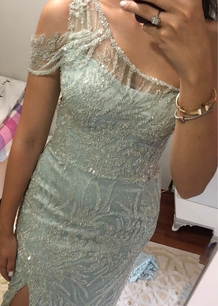 Özel dikim nişan elbisesi - Görsel 5