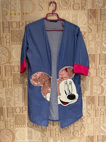 Payetli Mickey mause gömlek