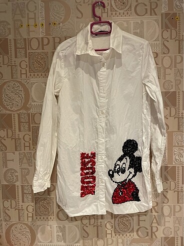 Payet Mickey mouse bayan tunik gömlek