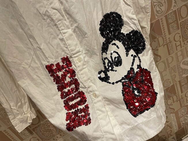 Minnie Mouse Payet Mickey mouse bayan tunik gömlek