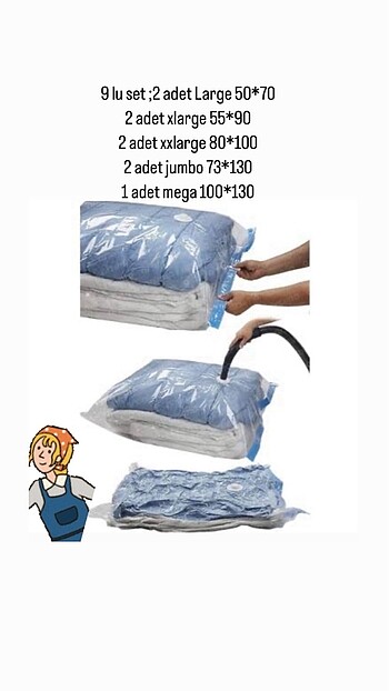9 lu set vakumlu hurç