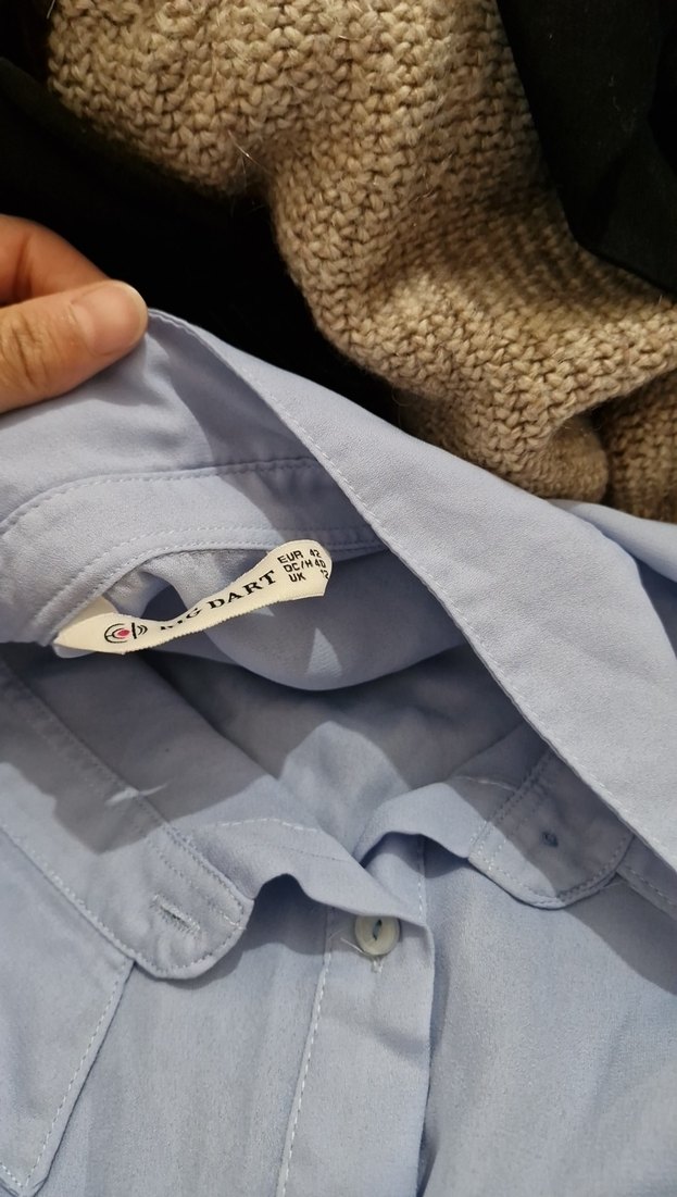 Gri Keten Düğmeli Kadın Gömlek - Görsel 2