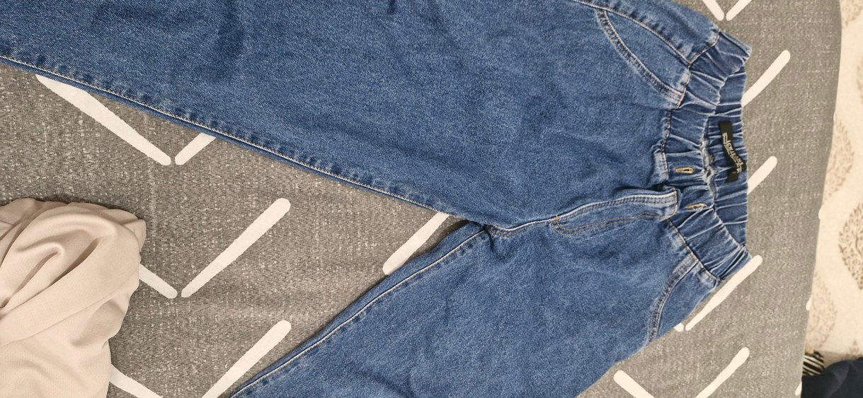 Düğmeli Mavi Salaş Midi Kot Pantolon - Görsel 2