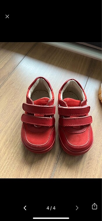 19 Beden kırmızı Renk ORTOPEDİA Deri Bebek Ayakkabısı