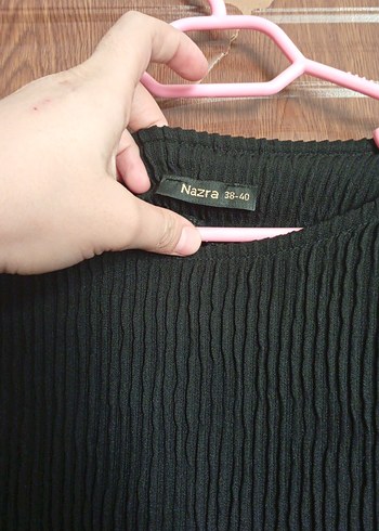 Pileli Siyah Uzun Kollu Uzun Elbise - Görsel 3