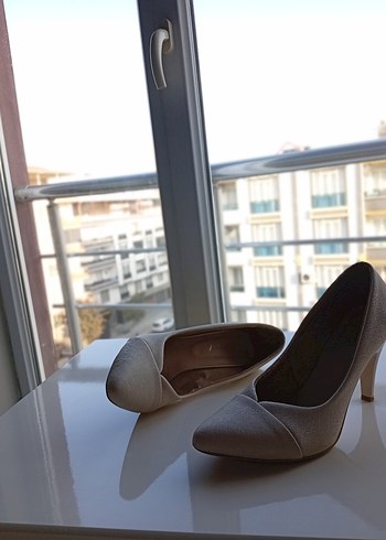 Bej Stiletto Topuklu Kadın Ayakkabı - Görsel 2