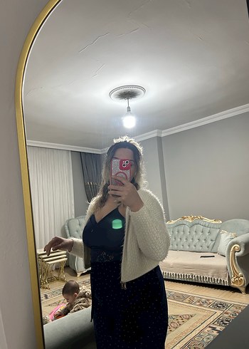 Beyaz peluş hırka - Görsel 5