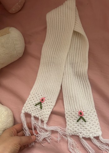 Kız Çocuk Nakışlı Beyaz Triko Takım - Görsel 8