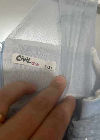 Kız Çocuk Mavi Fırfırlı Askılı Elbise - Görsel 9