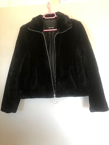 Siyah Peluş Ceket