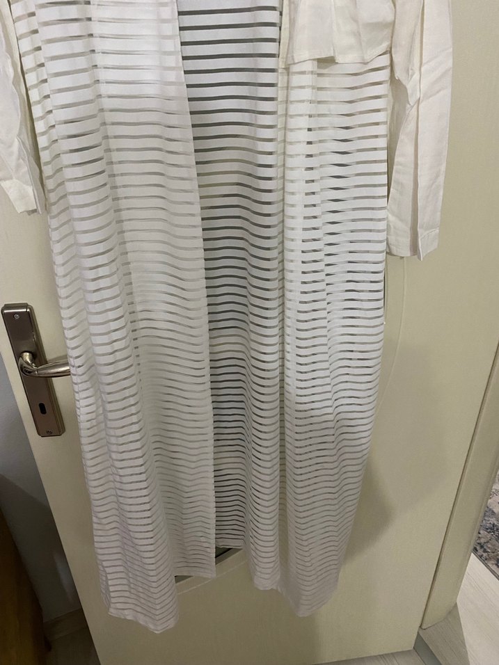 Uzun Beyaz Kadın kimono - Görsel 3