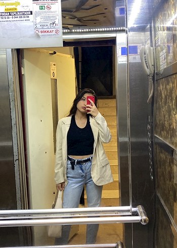 Trendyolmilla Bej Düğmeli Kadın Blazer Ceket - Görsel 4