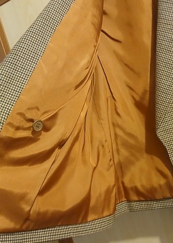 Düğmeli Bej Kadın Blazer Ceket - Görsel 4