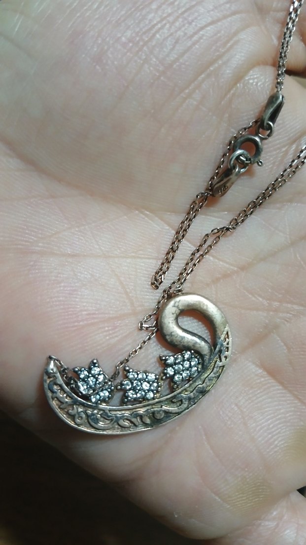 Vintage Yılan Desenli Uzun Zincirli Kadın Kolye - Görsel 4