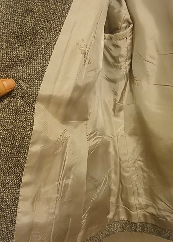 Düğmeli Gri Midi Yün Kadın Ceket - Görsel 3