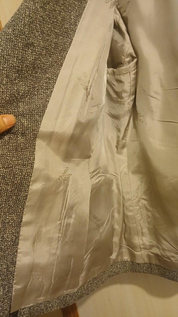 Düğmeli Gri Midi Yün Kadın Ceket - Görsel 3