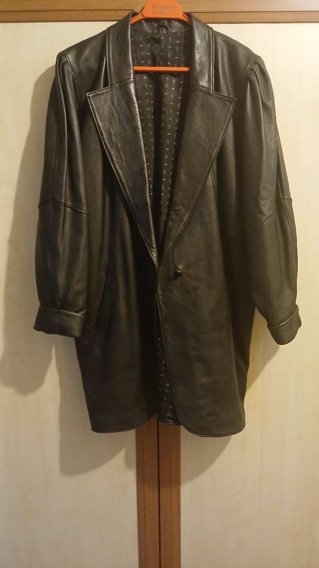 Düğmeli Siyah Deri Kadın Ceket - Görsel 2