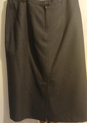 Kadın Siyah Pilili Midi Kalem Etek - Görsel 5