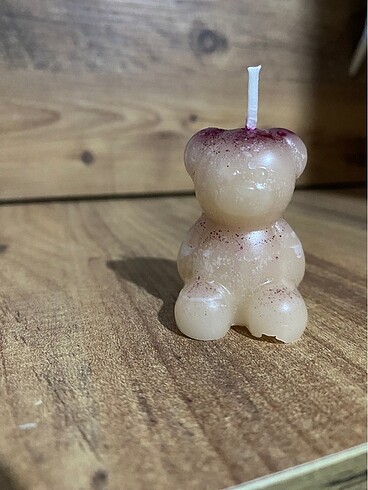 Püskürtme Ayı Motifli Kokulu Mum (6 Adet)
