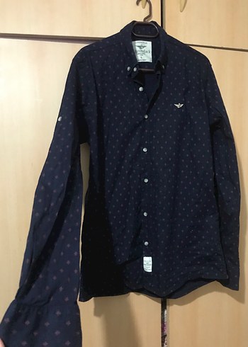 Düğmeli Lacivert Erkek  gömlek - Görsel 5