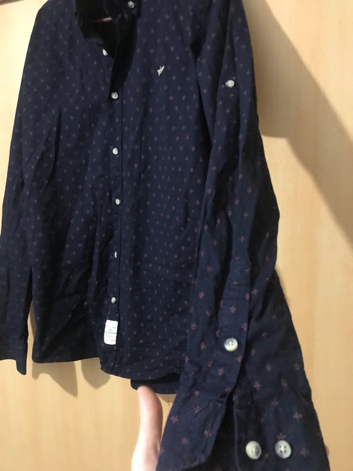 Düğmeli Lacivert Erkek  gömlek - Görsel 3