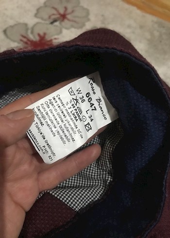 Bordo Kumaş pantolon - Görsel 4