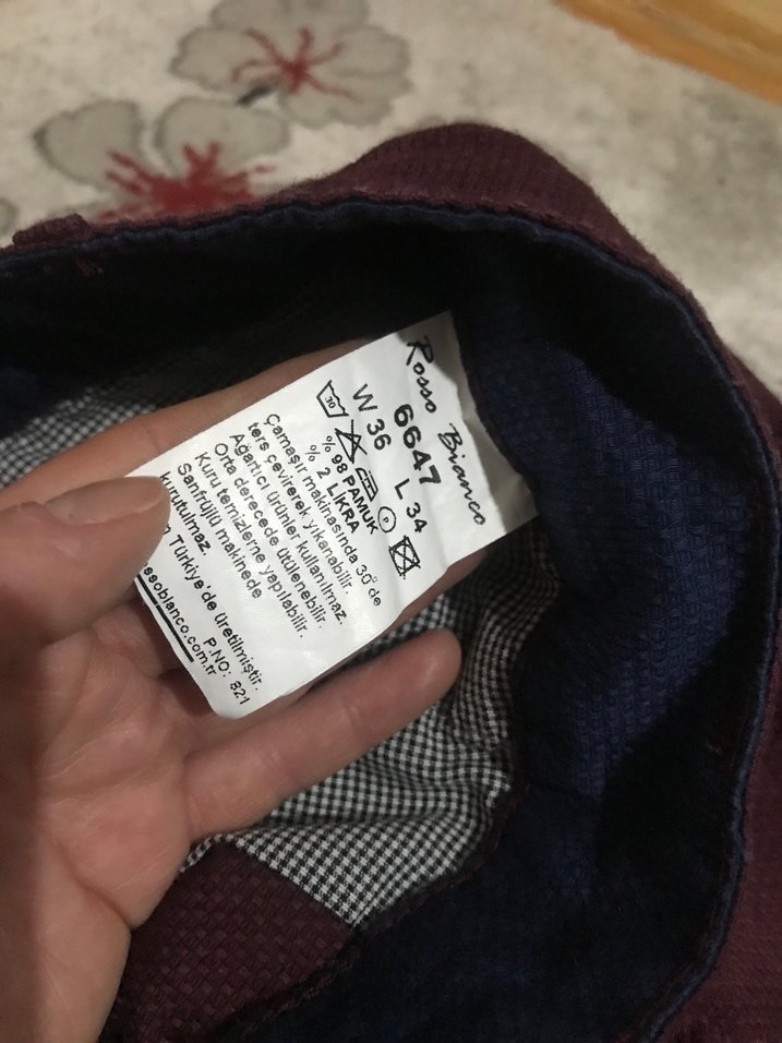 Bordo Kumaş pantolon - Görsel 4