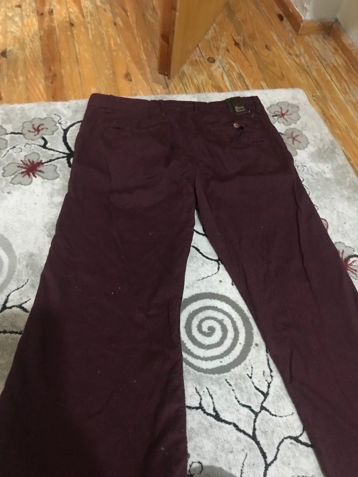 Bordo Kumaş pantolon - Görsel 3